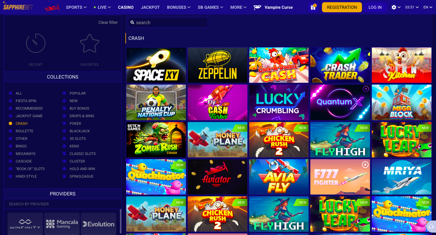 Sapphirebet Crash Games